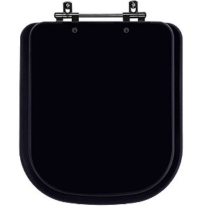 Tampa de Vaso Sanitário Laqueado Piano Preto Fosco Com Ferragem Preta para vaso Deca