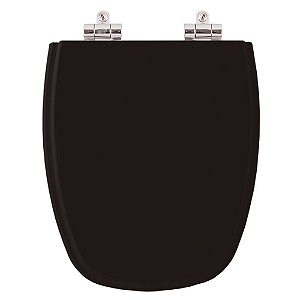 Tampa de Vaso Sanitário Poliéster Soft Close Venice Preto para vaso Belize