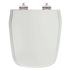 Tampa de Vaso Sanitário Poliéster Soft Close Imperium Cinza Prata para vaso Celite