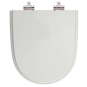 Tampa de Vaso Sanitário Poliéster Soft Close Mondiale Cinza Prata para vaso Celite