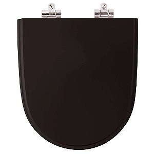 Tampa de Vaso Sanitário Poliéster Soft Close Mondiale Preto para vaso Celite