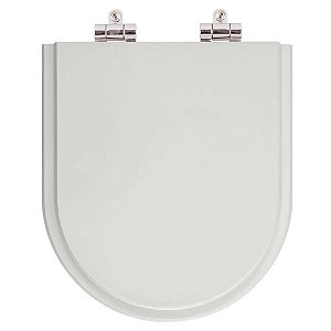 Tampa de Vaso Sanitário Poliéster Soft Close Smart Cinza Prata para vaso Celite