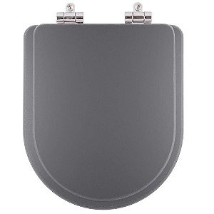 Tampa de Vaso Sanitário Poliéster Soft Close Smart Metrópole Cinza Fosco