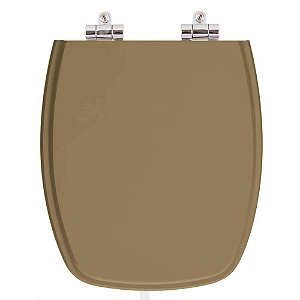 Tampa de Vaso Sanitário Poliéster Soft Close Stylus Amarelo Terra para vaso Celite