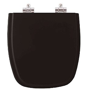 Tampa de Vaso Sanitário Poliéster Soft Close Versato Preto para vaso Celite
