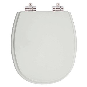 Tampa de Vaso Sanitário Poliéster Soft Close Aspen Cinza Real para vaso Deca