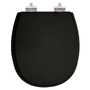 Tampa de Vaso Sanitário Poliéster Soft Close Aspen Ebano (Preto) para vaso Deca