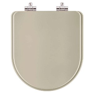 Tampa de Vaso Sanitário Poliéster Soft Close Carrara Bege Saara para vaso Deca