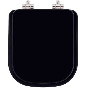 Tampa de Vaso Sanitário Poliéster Soft Close Piano Ébano (Preto) para vaso Deca