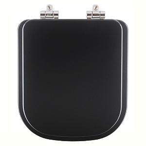 Tampa de Vaso Sanitário Poliéster Soft Close Piano Preto Fosco para vaso Deca