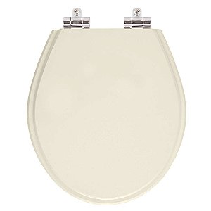 Tampa de Vaso Sanitário Poliéster Soft Close Ravena Amendoa para vaso Deca