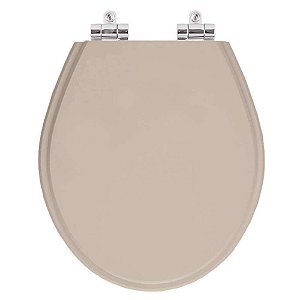 Tampa de Vaso Sanitário Poliéster Soft Close Ravena Bege Saara para vaso Deca