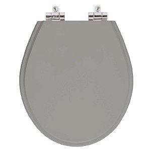 Tampa de Vaso Sanitário Poliéster Soft Close Ravena Cinza Vip (Cinza Escuro) para vaso Deca