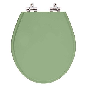 Tampa de Vaso Sanitário Poliéster Soft Close Ravena Verde Malva para vaso Deca