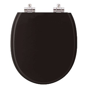 Tampa de Vaso Sanitário Poliéster Soft Close Village Ébano (Preto) para vaso Deca