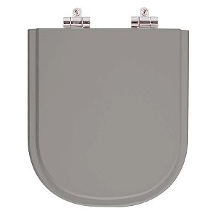 Tampa de Vaso Sanitário Poliéster Soft Close Vogue Plus Cinza Vip (Cinza Escuro) para vaso Deca