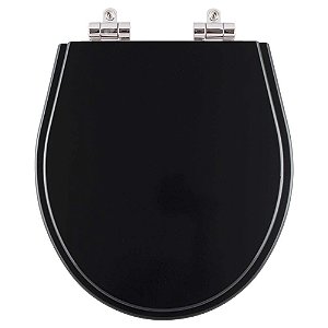 Tampa de Vaso Sanitário Poliéster Soft Close Windsor Ebano (Preto) para vaso Deca