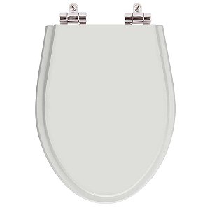 Tampa de Vaso Sanitário Poliéster Soft Close Alpinia Cinza Claro para vaso Fiori