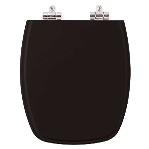 Tampa de Vaso Sanitário Poliéster Soft Close Primula Plus Preto para vaso Fiori