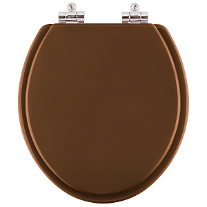 Tampa de Vaso Sanitário Poliéster Soft Close Convencional / Oval Ocre (Marrom) para vaso Hervy