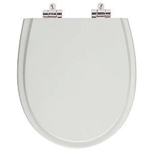 Tampa de Vaso Sanitário Poliéster Soft Close Polo Cinza para vaso Hervy