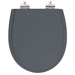 Tampa de Vaso Sanitário Poliéster Soft Close Polo Cinza Plus para vaso Hervy