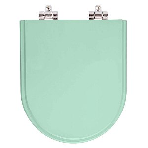Tampa de Vaso Sanitário Poliéster Soft Close Valentina Verde Acqua (Verde Claro) para vaso Hervy