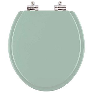 Tampa de Vaso Sanitário Poliéster Soft Close Convencional / Oval Verde Claro para vaso Icasa