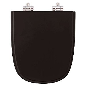 Tampa de Vaso Sanitário Poliéster Soft Close Ibiza Preto para vaso Incepa