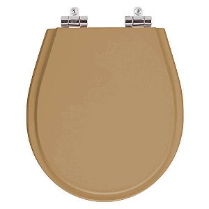 Tampa de Vaso Sanitário Poliéster Soft Close Avalon Amendoa para vaso Ideal Standard