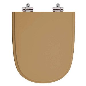 Tampa de Vaso Sanitário Poliéster Soft Close Ezedra Amendoa para vaso Ideal Standard