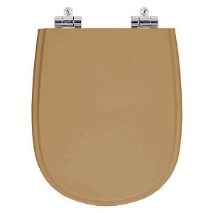 Tampa de Vaso Sanitário Poliéster Soft Close Paris Amendoa para vaso Ideal Standard