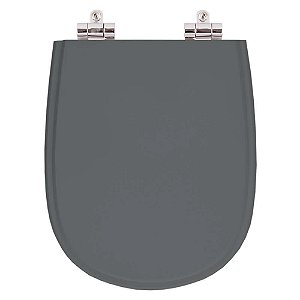 Tampa de Vaso Sanitário Poliéster Soft Close Paris Cinza Quartzo para vaso Ideal Standard