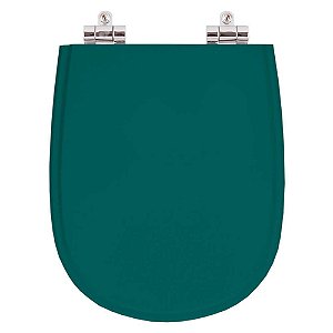 Tampa de Vaso Sanitário Poliéster Soft Close Paris Verde Amazonia para vaso Ideal Standard