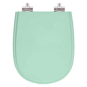 Tampa de Vaso Sanitário Poliéster Soft Close Paris Verde Claro para vaso Ideal Standard