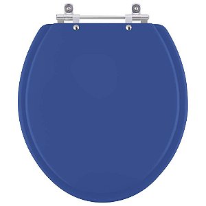 Tampa de Vaso Sanitário Poliéster Lirio Azul Marinho para vaso Celite