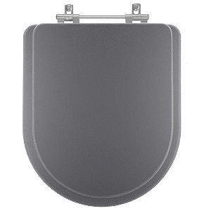 Tampa de Vaso Sanitário Poliéster Smart Metrópole Cinza Fosco para vaso Celite