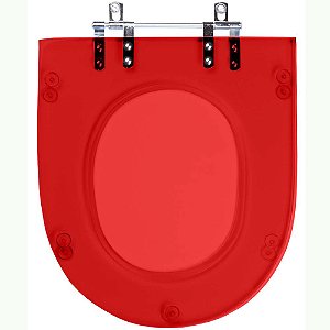 Tampa de Vaso Sanitário Poliéster Smart Vermelho Transparente