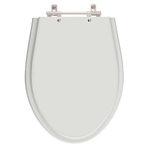 Tampa de Vaso Sanitário Poliéster Fiori Alpinia Cinza Claro em Resina