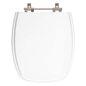 Tampa de Vaso Sanitário Poliéster Fiori Amarilis Branco em Resina