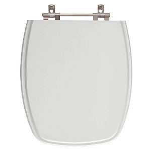 Tampa de Vaso Sanitário Poliéster Fiori Amarilis Cinza Claro em Resina