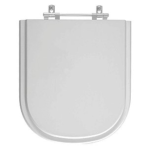 Tampa de Vaso Sanitário Poliéster Fiori Flox Cinza Claro em Resina