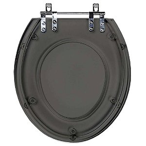 Tampa de Vaso Sanitário Poliéster Oval Fume Transparente