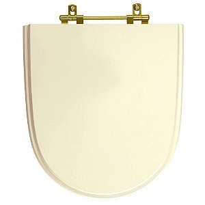 Tampa de Vaso Sanitário Poliéster Mondiale Marfim (Bege Claro) com ferragem dourada