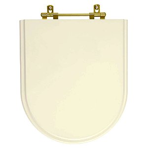 Tampa de Vaso Sanitário Poliéster Belle Epoque Creme para vaso Deca - Ferragem Dourada