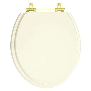 Tampa de Vaso Sanitário Poliéster Diamantina Palha para vaso Icasa Com Ferragem Dourada