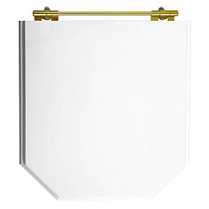 Tampa de Vaso Sanitário Poliéster Atrium Branco com ferragem Dourada