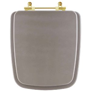 Tampa de Vaso Sanitário Poliéster Boss Cinza Fosco Gris para vaso Incepa Com Ferragem Dourada
