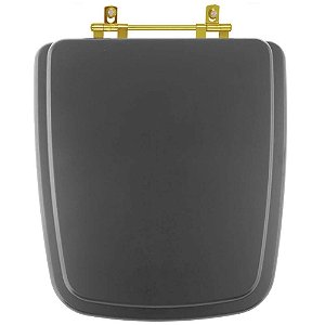 Tampa de Vaso Sanitário Poliéster Boss Noir para vaso Incepa Com Ferragem Dourada
