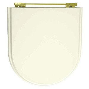 Tampa de Vaso Sanitário Poliéster Calypso Biscuit para vaso Incepa Com Ferragem Dourada